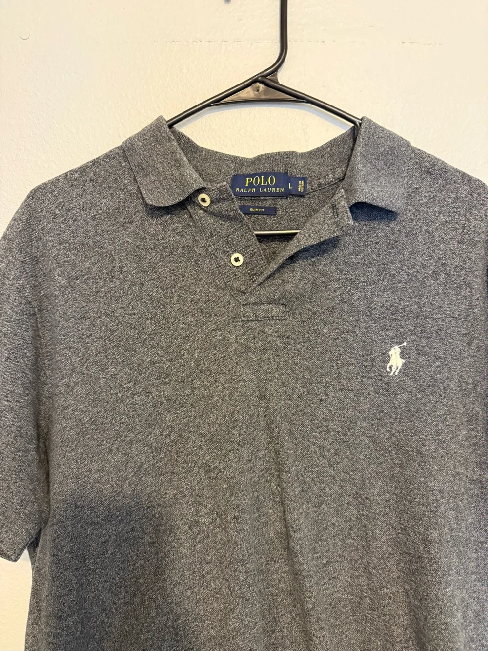 Ralph Lauren Men's Dark Heather Gray Polo with Embroidered Pony